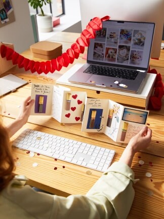 Zur Bastelidee: merci Leporello Mit Botschaften Und Schokolade